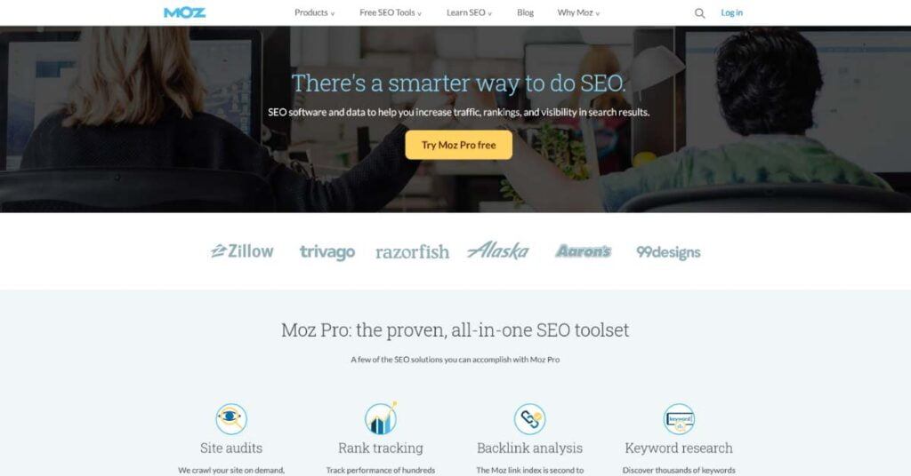 Image of Moz homepage