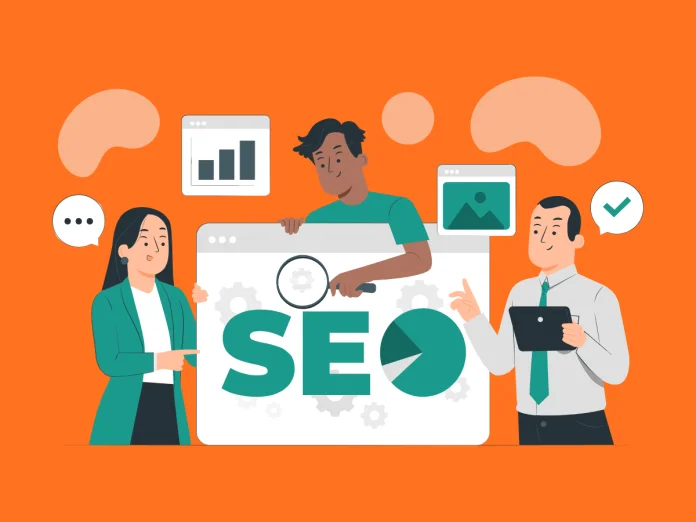 Image of presentation group explaining what is SEO