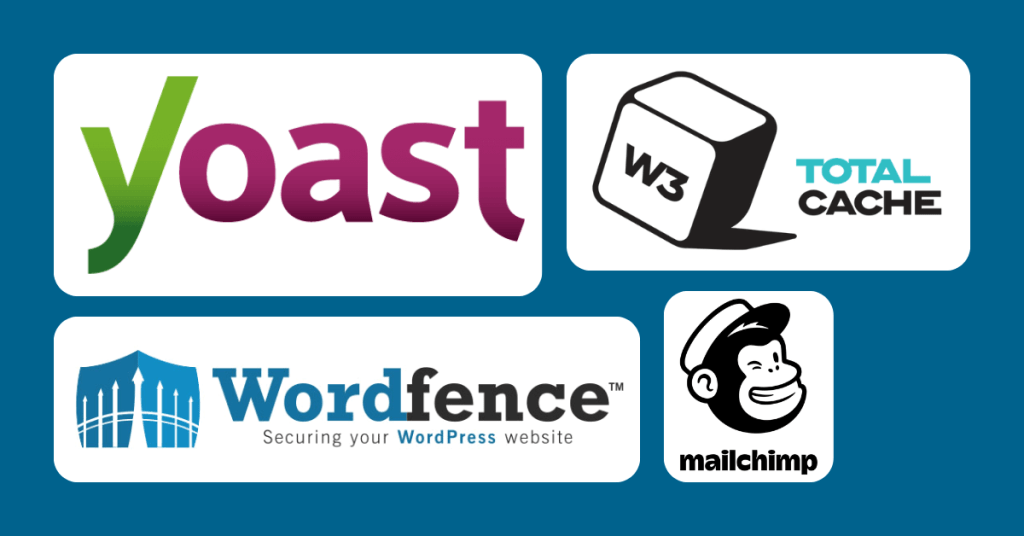 Logos of WordPress plugins for WooCommerce