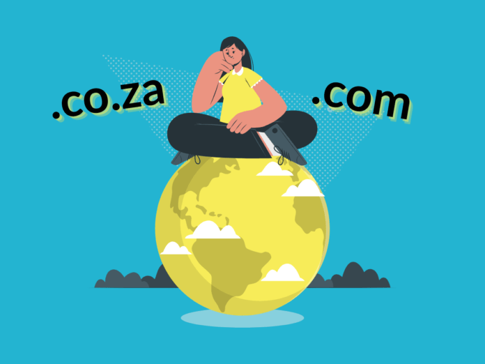 Image of person sitting on top of the world deciding between a ccTLD vs gTLD domain