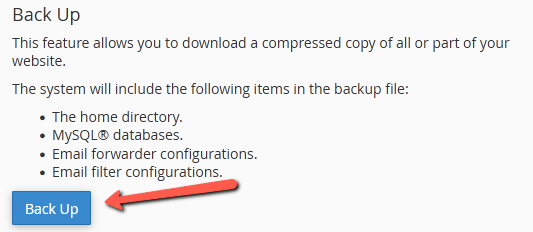 Select the backup option