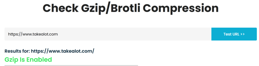 Takealot GZIP test